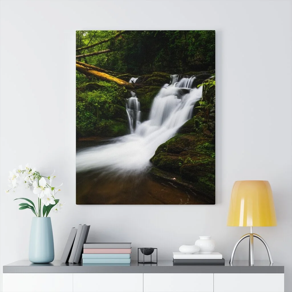 Lush Green Waterfall Canvas Print