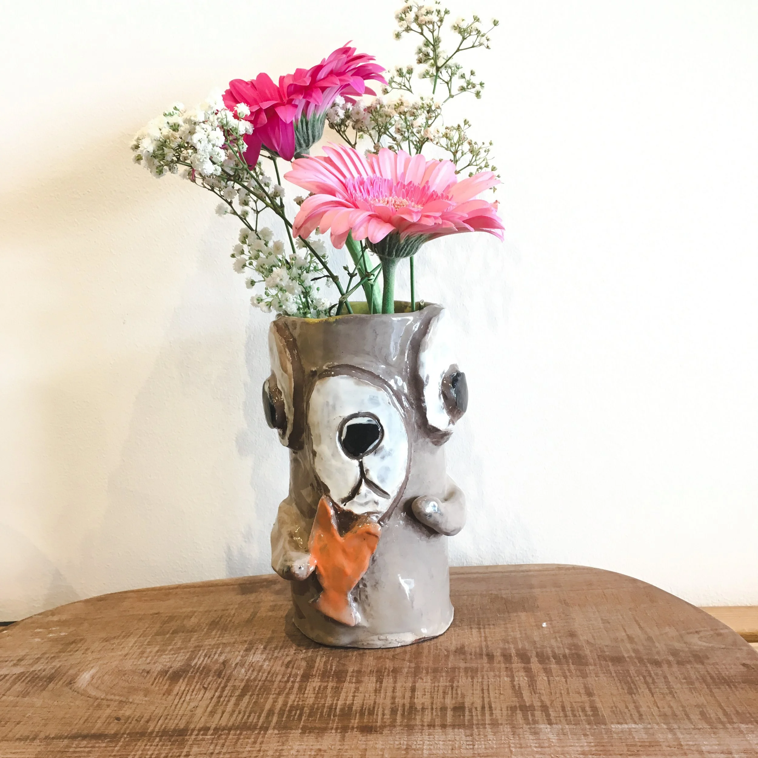 ceramic-bear-vase-undergaze; fun-artwork-studio-yeg-art; creative-young-workshop-for-kids; plant-storage-greenery-container; educational-friendly-inclusive