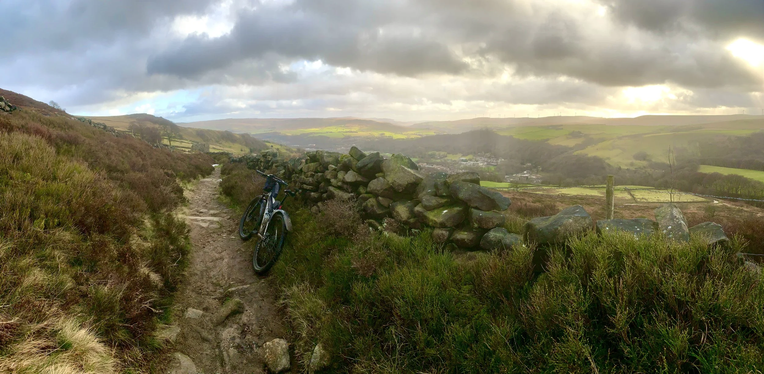 Calder Divide Trail, Whirlaw Common, mtb route on the bikepacking event