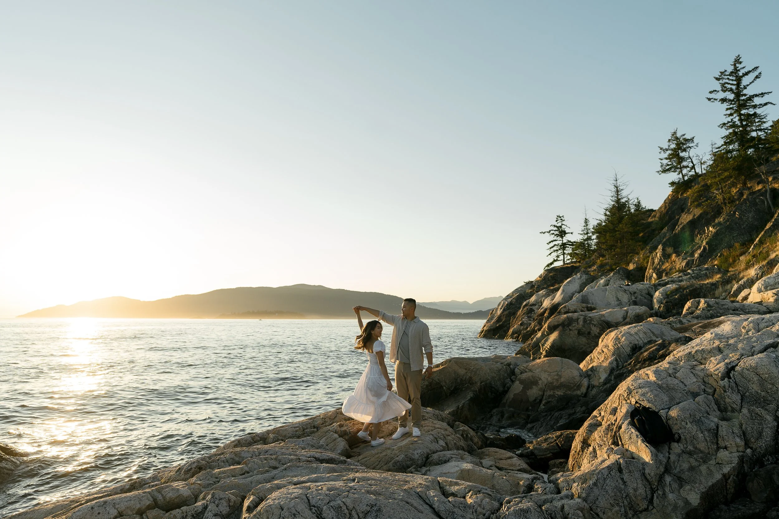 Dancing couple at Lighthouse Park in Vancouver, BC