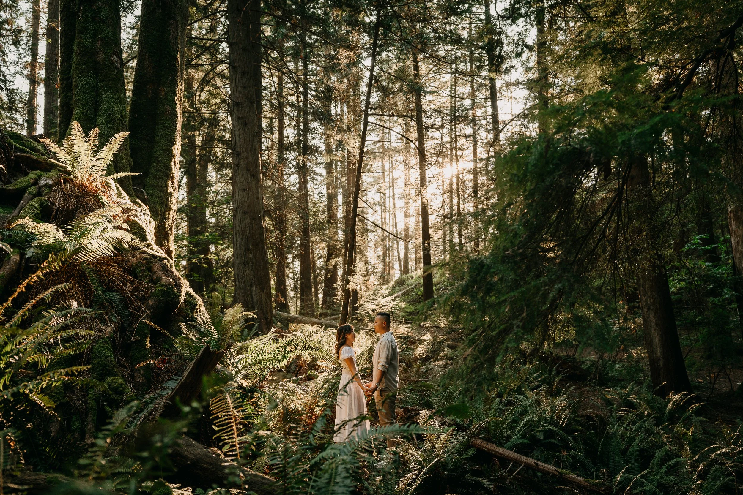 couples sunset session in lighthouse park