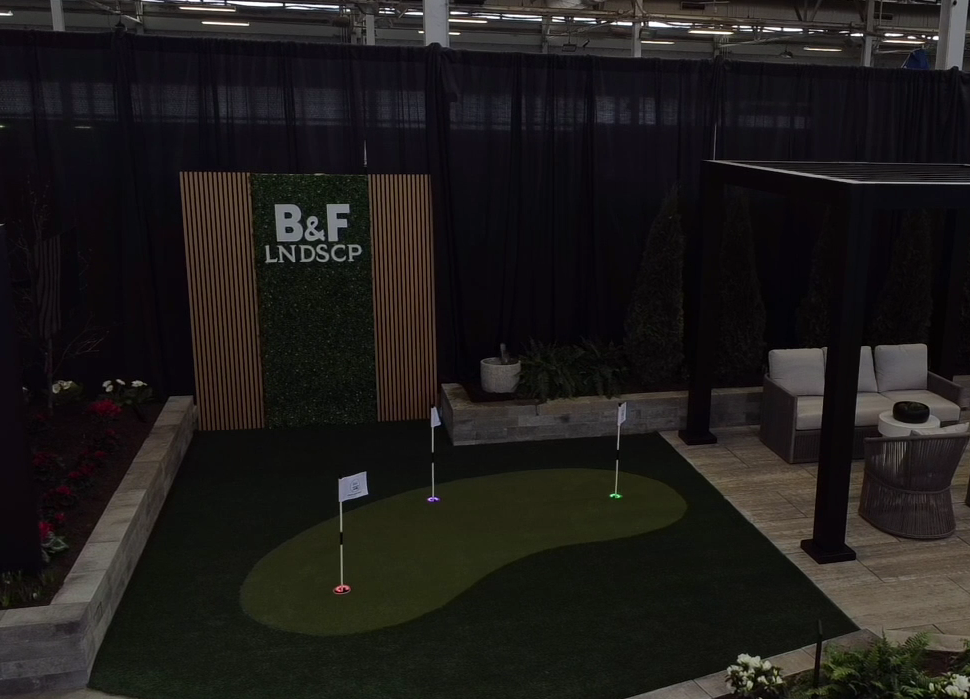 Custom artificial turf putting green installation in Indianapolis