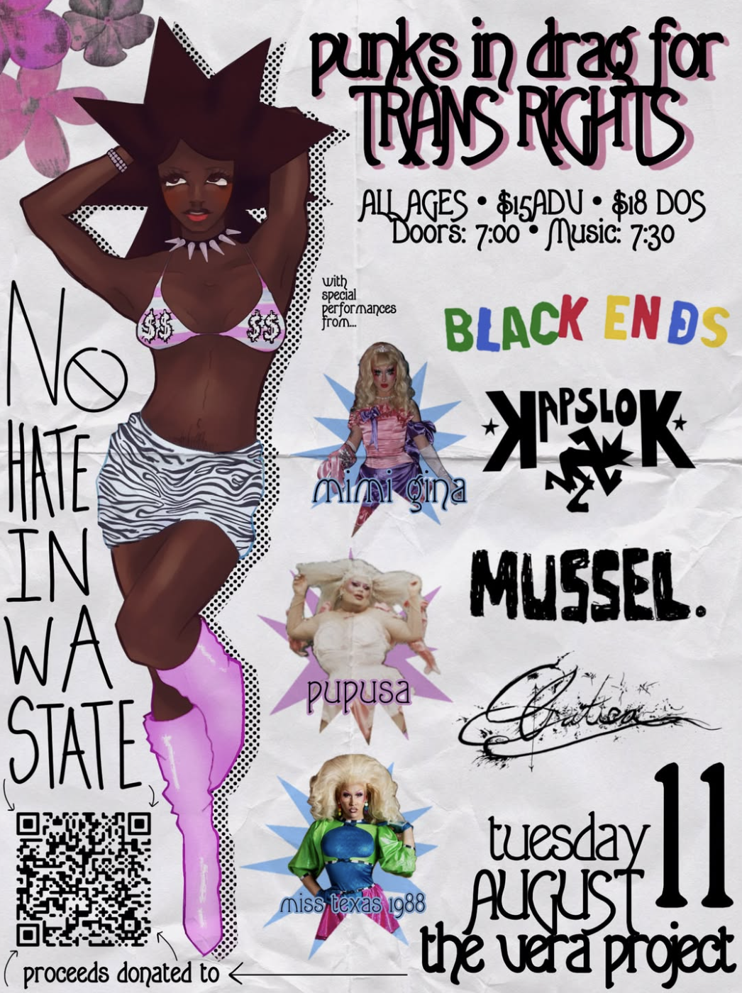 punks in drag for TRANS RIGHTS show