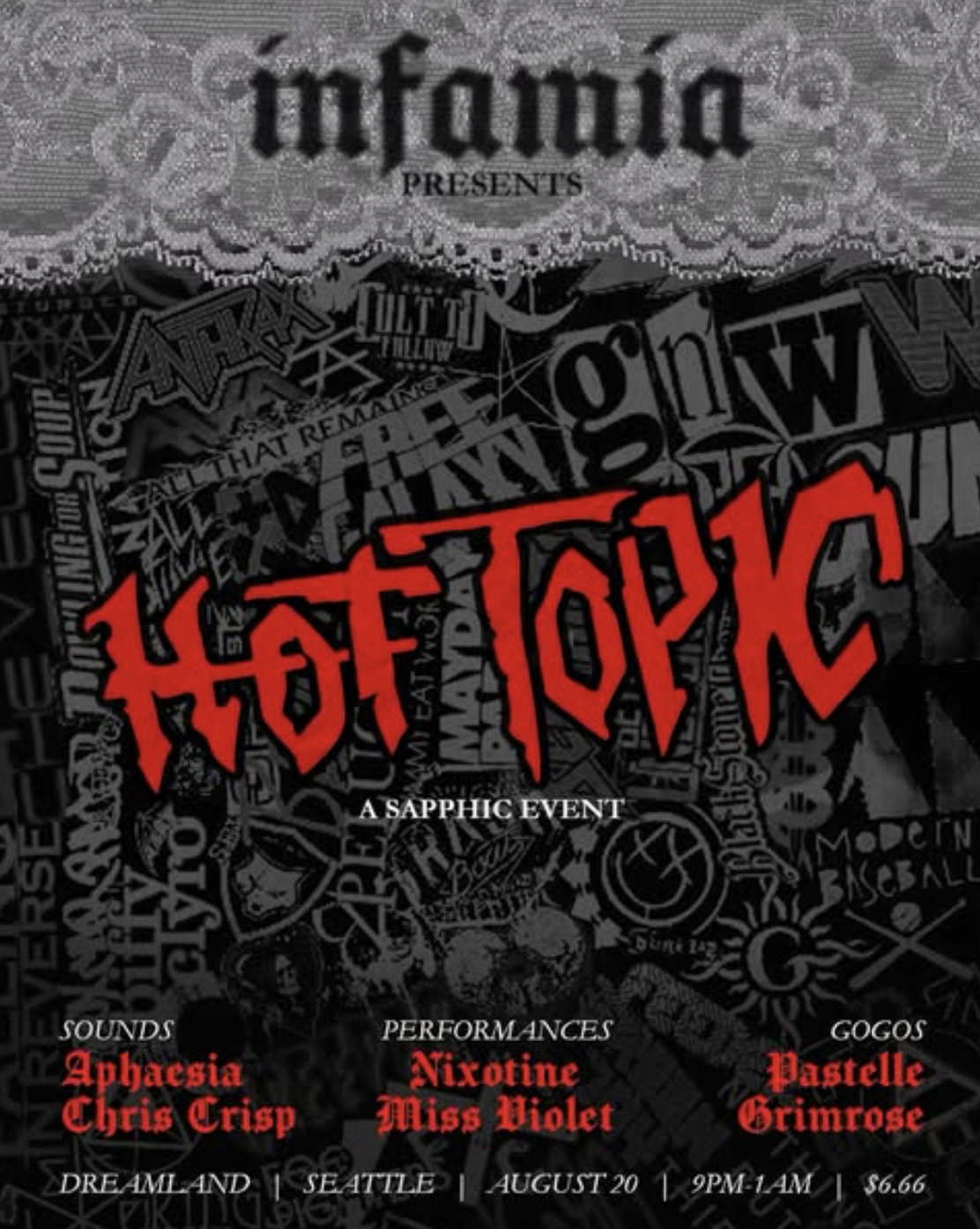INFAMÍA: Hot Topic Themed Sapphic Party