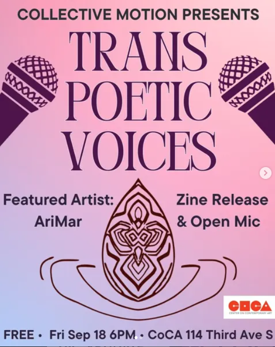 Trans Poetic Voices Zine Release & Open Mic