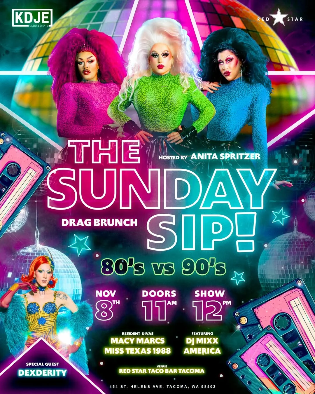 Sunday Sip Drag Brunch : 80's VS 90's Edition! (Tacoma)