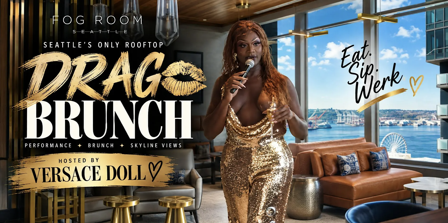 Rooftop Seattle Drag Brunch at Fog Room