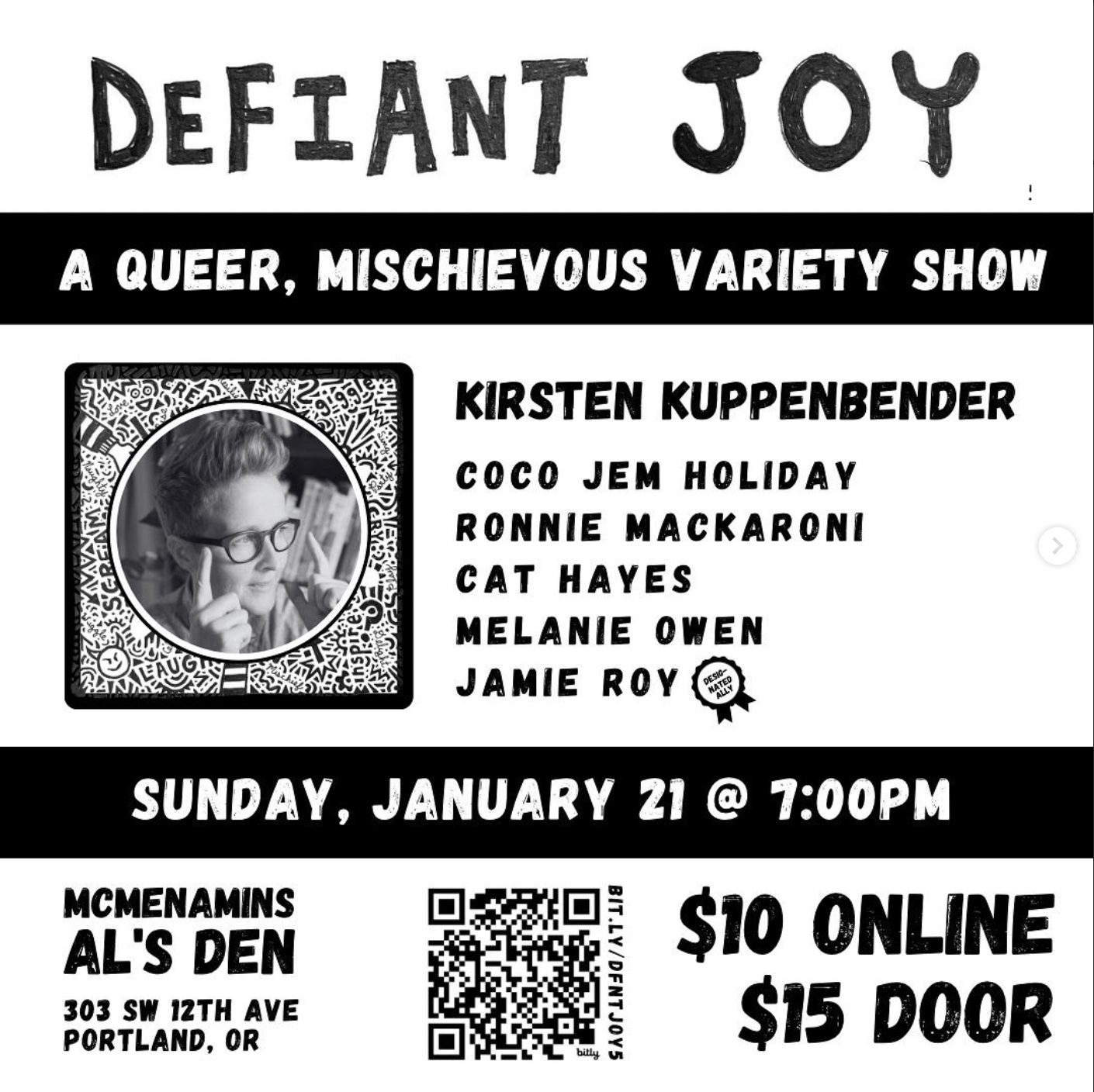 Defiant Joy: A Queer, Mischievous Variety Show — Queer Social Club
