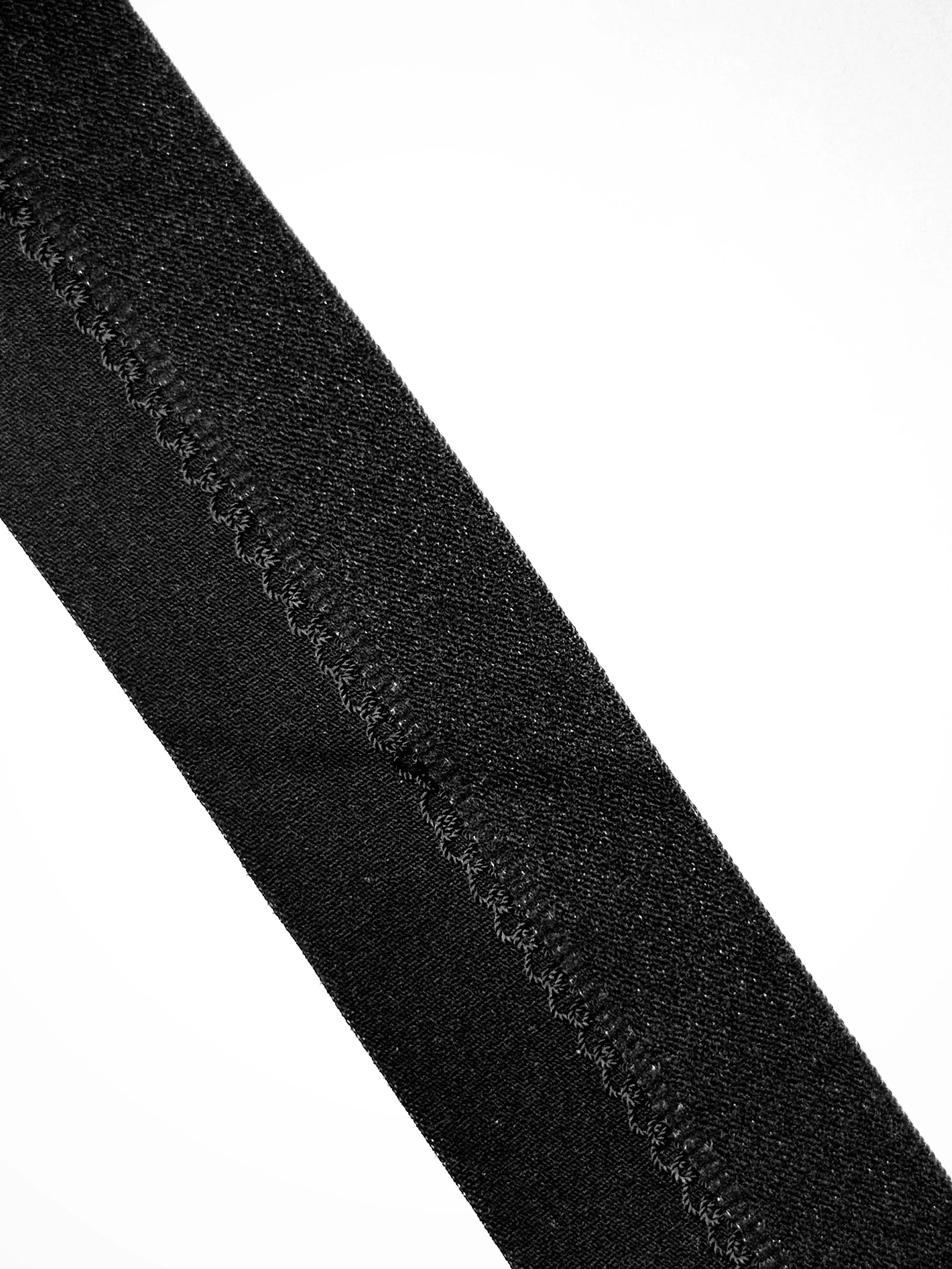 1 Yard Overlapping Matte Picot Fold-over Elastic - Noir