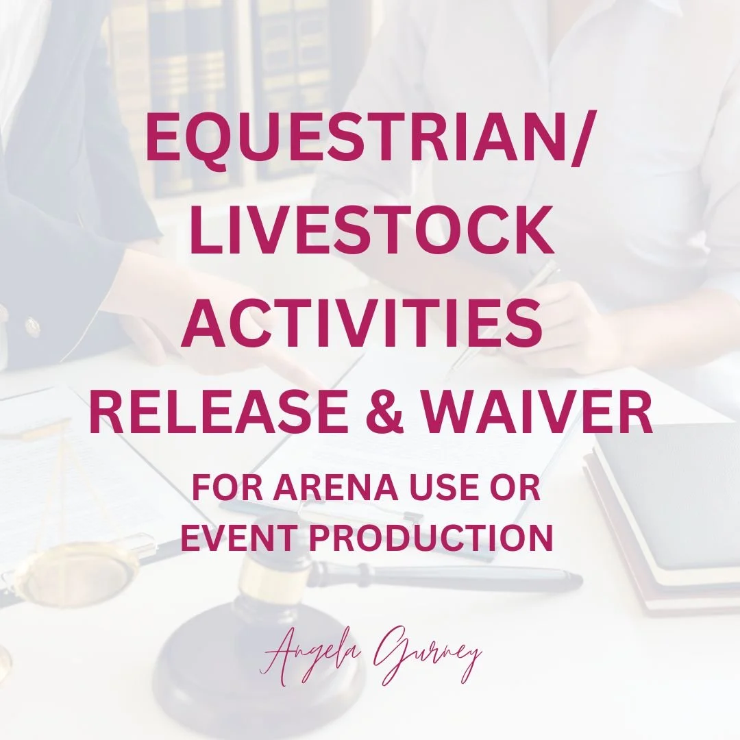Equestrian/Livestock Activities Release & Waiver