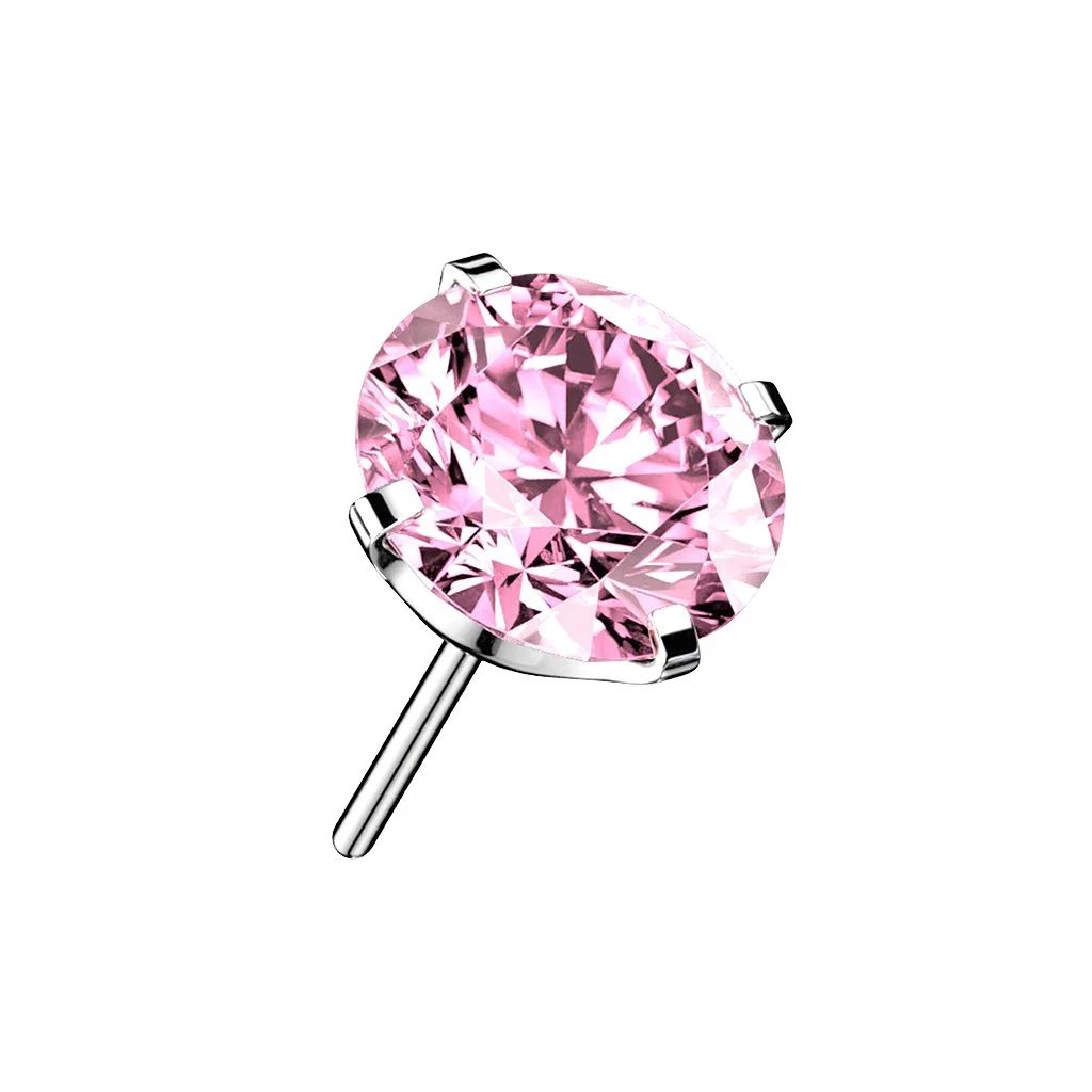 Pink CZ Stud - $35.00