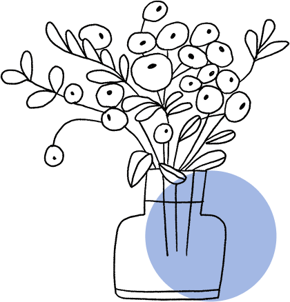 Illustration of flowers representing growth and a shift in seasons