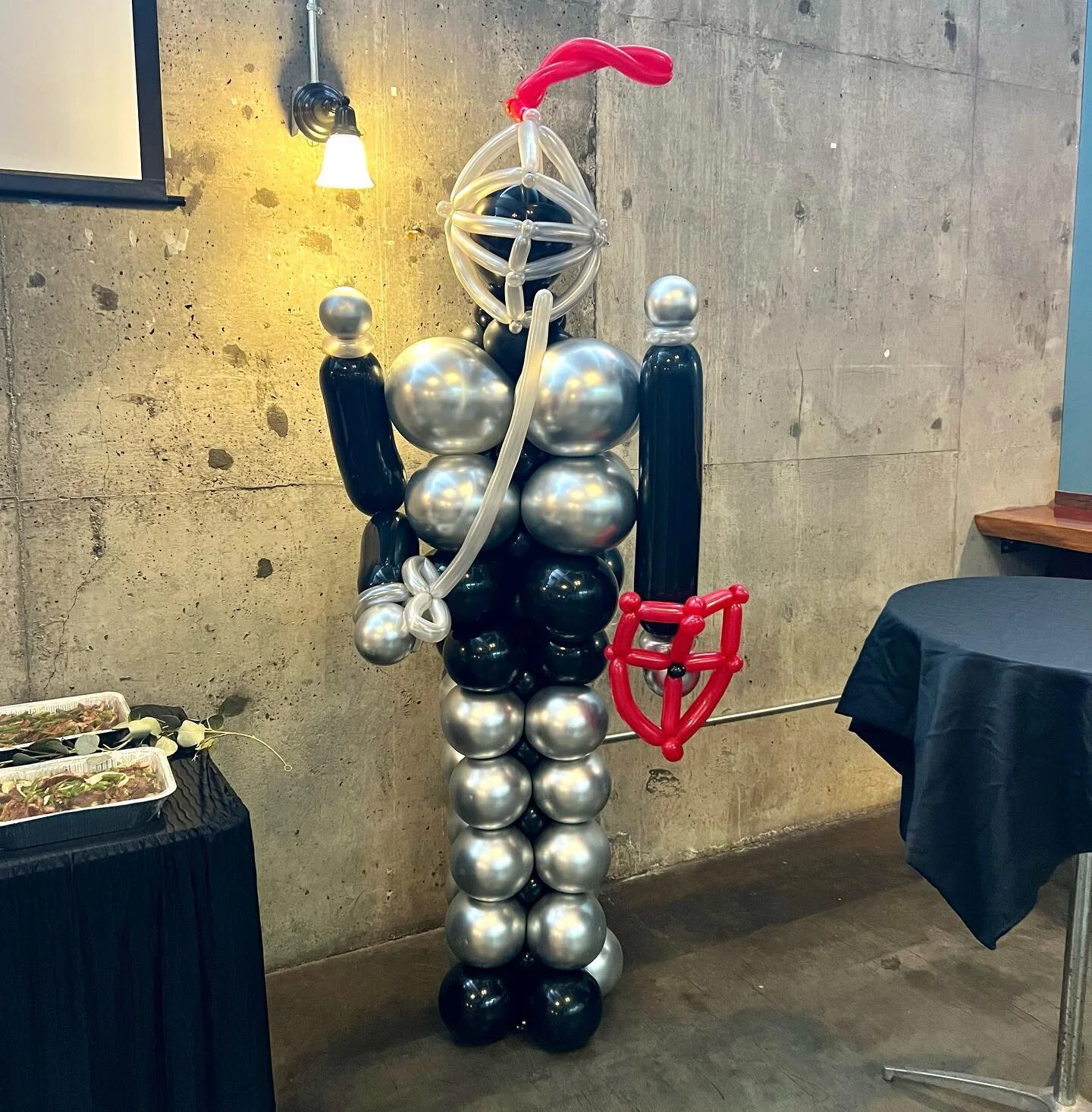 I don&rsquo;t consider myself a great balloon twister because it&rsquo;s a whole different ballgame from normal decor. But when @eventsbyauberie asks you to make a knight for her husbands surprise party, you figure it out!! If you have ever been to @