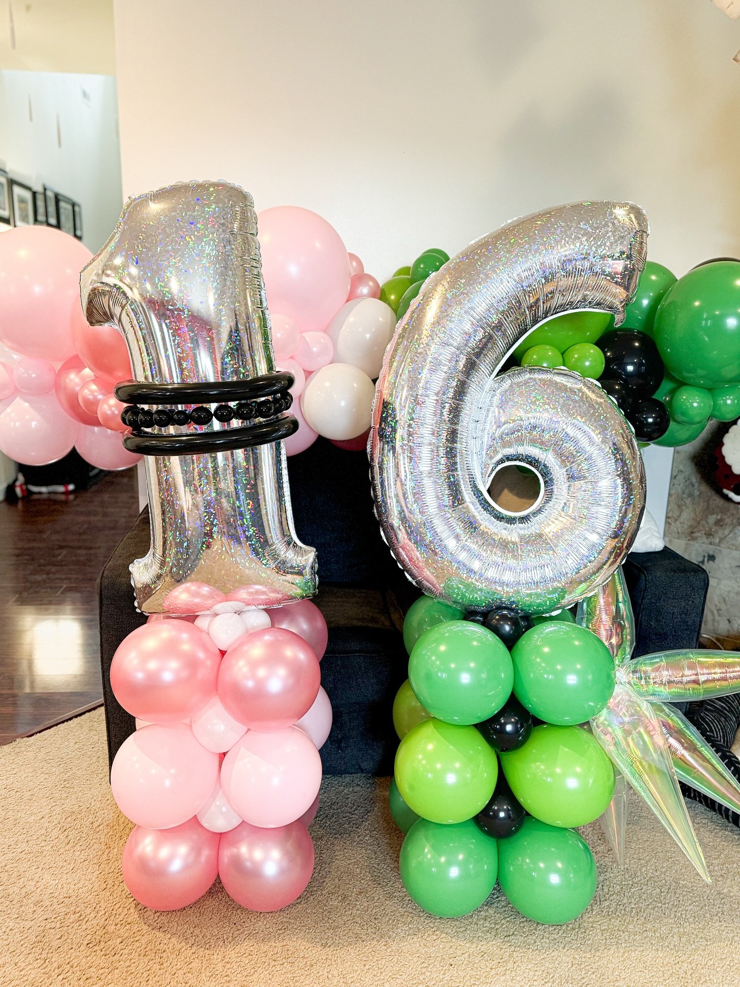 💚🩷A Wicked Sweet 16 filled with shimmer, sparkle, and all the magical greens + pinks!! 🩷💚

These number stacks are perfect for local pickup, add in a garland and you have a recipe for an epic birthday party! 

Number stacks - $45 per number

Mess