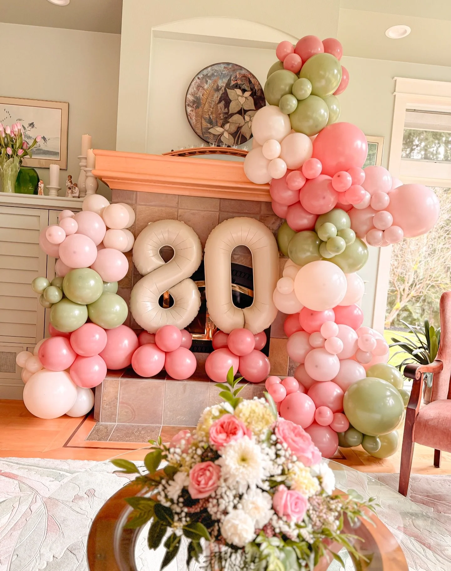 80th birthday party filled with love, light and colors that usher in spring! Have I mentioned how much I enjoy being part of your celebrations?? Witnessing the love of your family and friends on a weekly basis boosts my spirits in a way I cannot even
