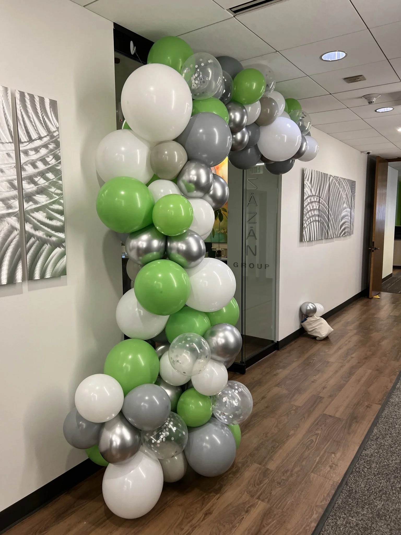 branded-corporate-event-balloon-garland-in-office-party-green-white-grey.JPEG