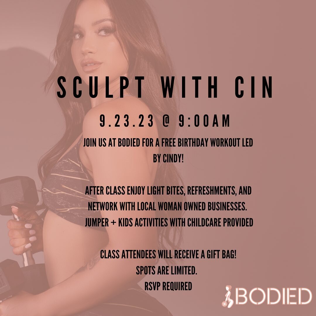 SCULPT WITH CIN 9.23.23 @ 9:00AM 

LINK IN BIO TO RSVP! 🎉