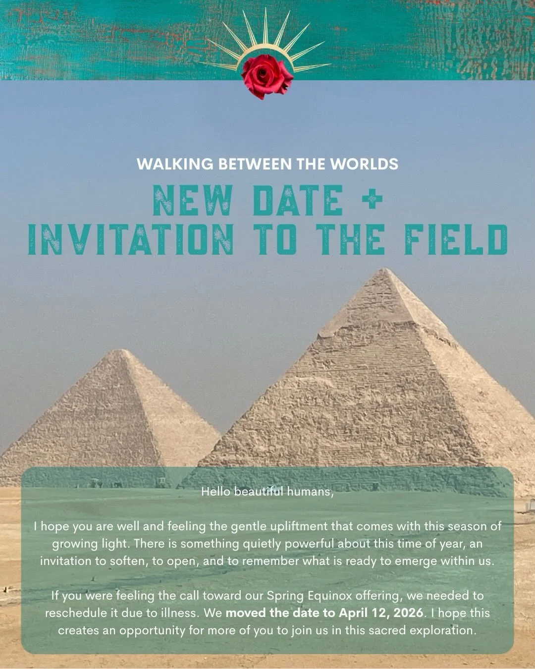 Sometimes life doesn&rsquo;t delay us&hellip;
it realigns us ✨

Our Spring Equinox offering is now April 12&mdash;
and it feels exactly as it&rsquo;s meant to be.

Because the field moves in ways
we can&rsquo;t always plan&hellip;
but can learn to tr