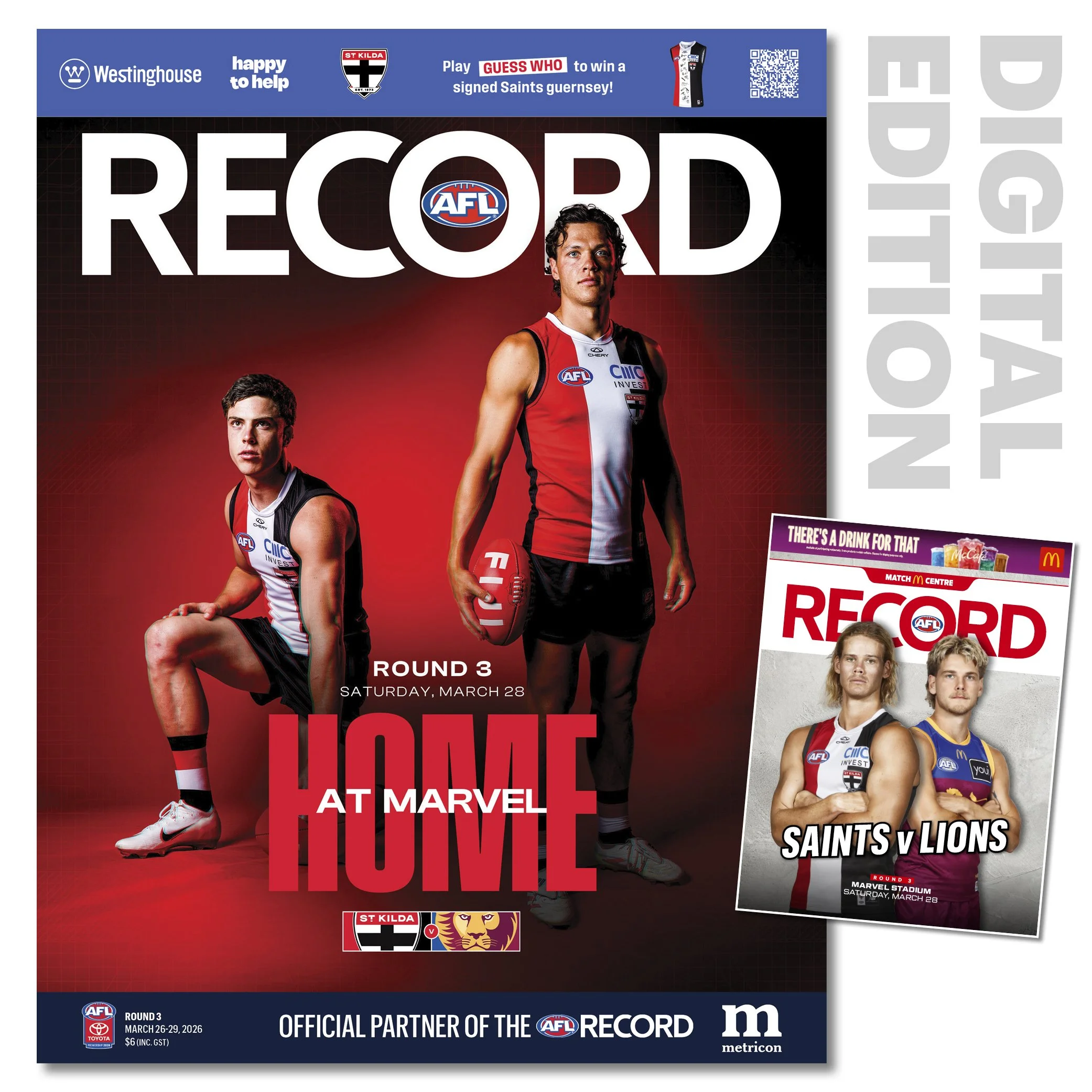 2026 AFL Record Round 3 - St Kilda v Brisbane Lions (Digital Download)