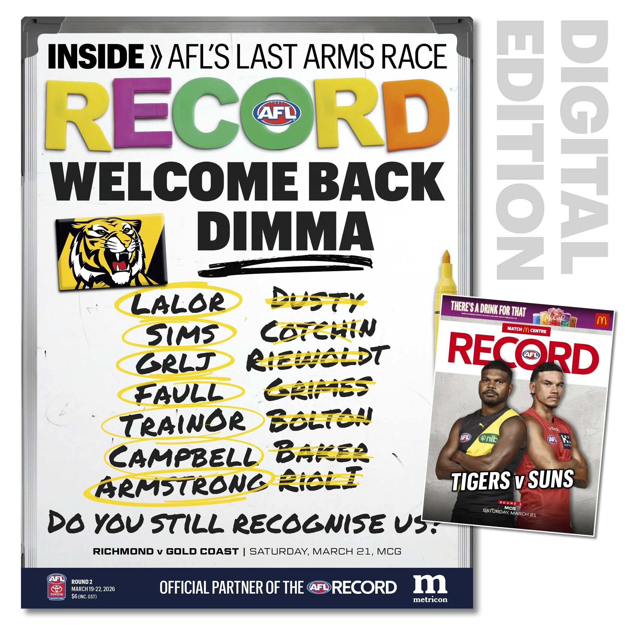 2026 AFL Record Round 2 - Richmond v Gold Coast (Digital Download)