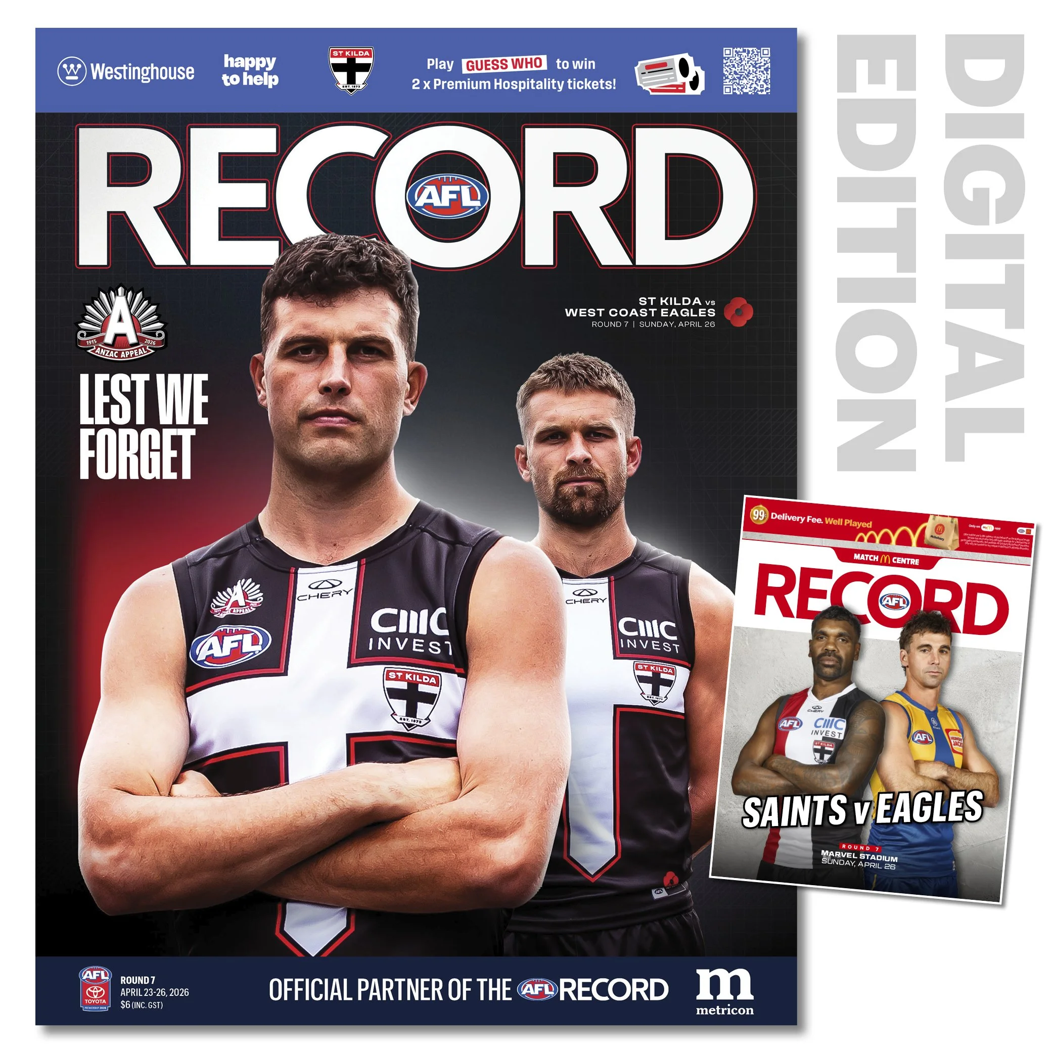 2026 AFL Record Round 7 - St Kilda v West Coast (Digital Download)