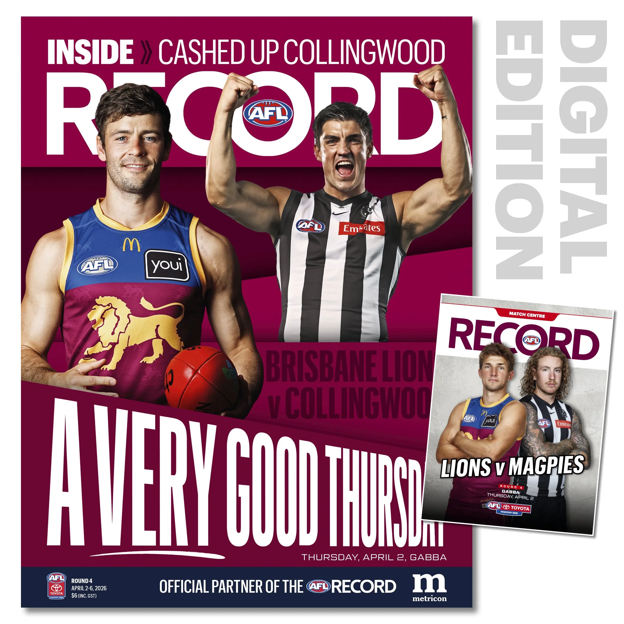 2026 AFL Record Round 4 - Brisbane Lions v Collingwood (Digital Download)