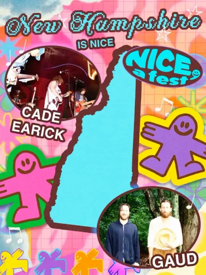 @gaudstories and @cadeearick will be representing the state of New Hampshire in Somerville MA on July 24-26 at NICE, a fest 🙂

We asked the groups about what makes them NICE and how they feel about the music scene below👇 

⁉️What makes @cadeearick 