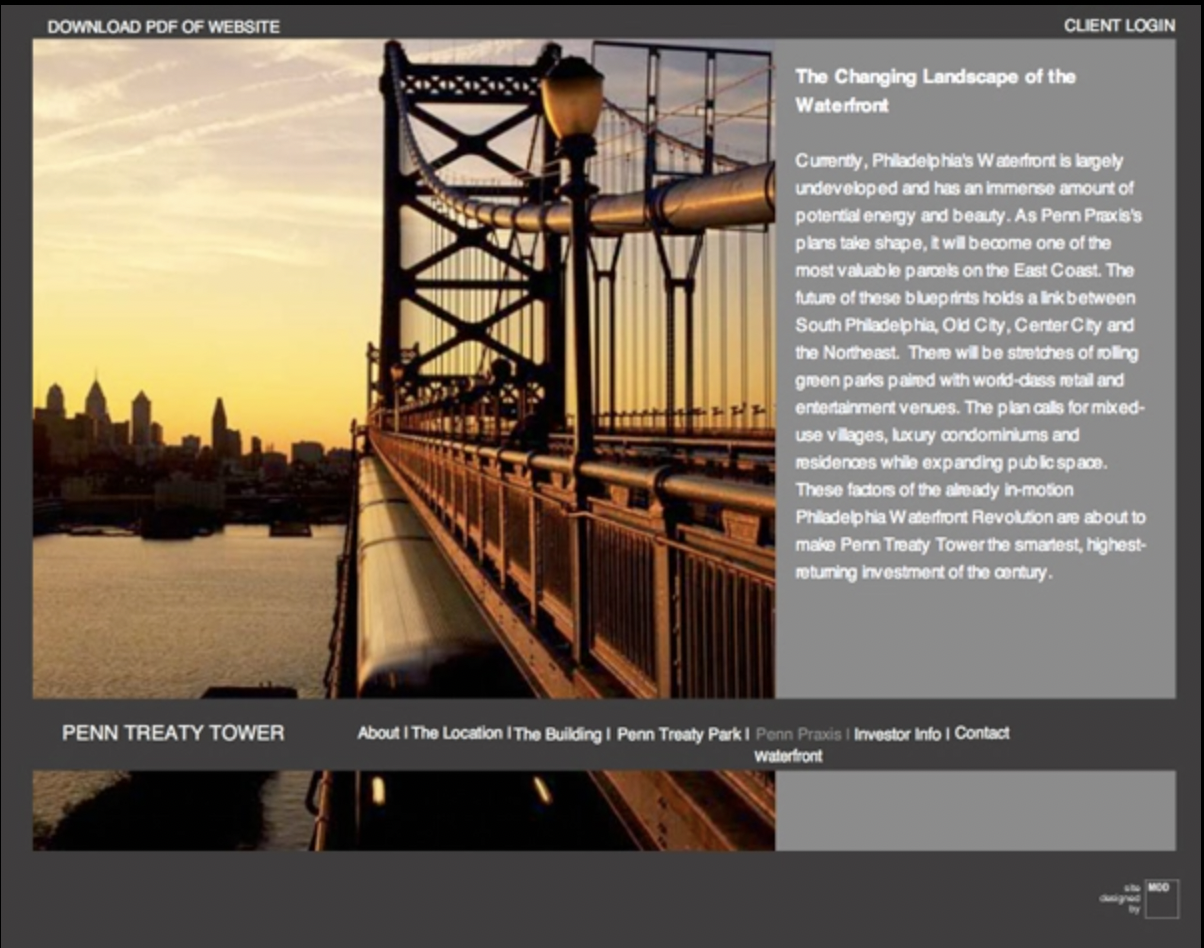  Wrote all print and web copy for a small design agency. Clients included high-end real estate and retail in Philadelphia.  