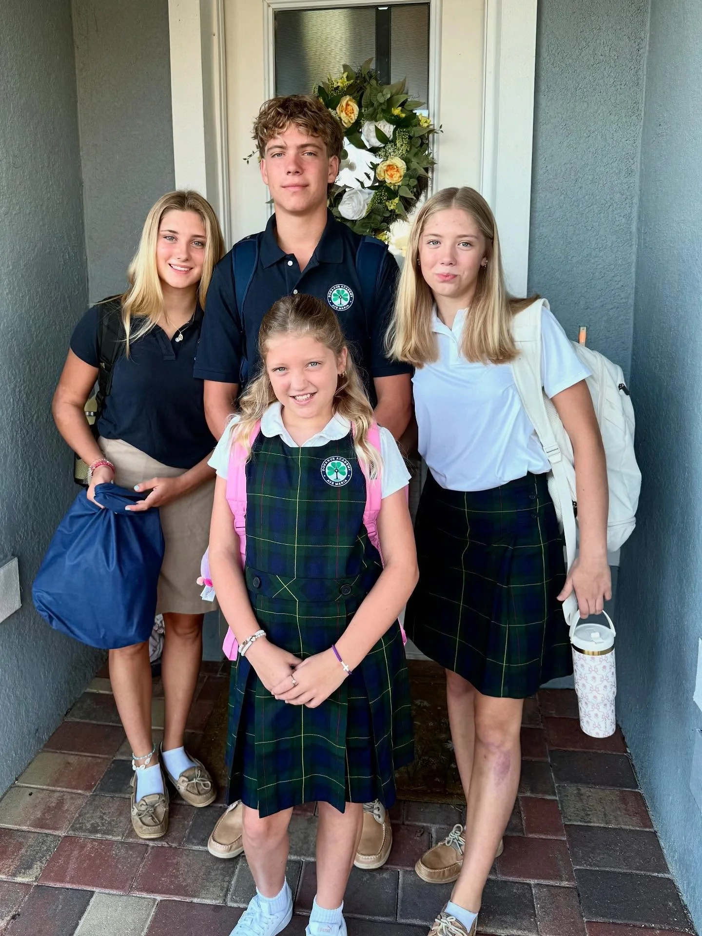 And just like that&hellip; a new school year begins! 🎒
Isaac &ndash; 12th 
Grace &ndash; 10th 
Hope &ndash; 7th |
Joy &ndash; 4th

Lord, guide their steps, guard their hearts, and let them shine Your light this year. ❤️🙏