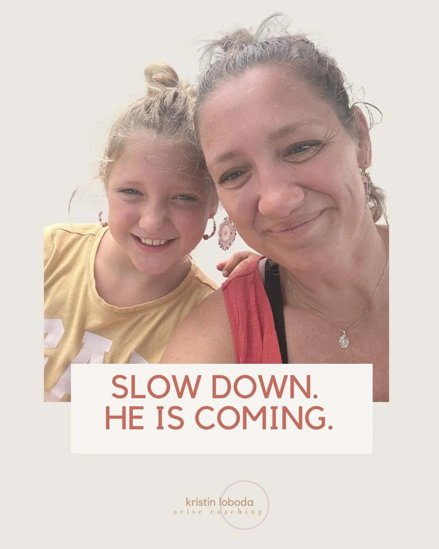 🕯️ Advent moment&hellip;

This week &mdash; in the middle of the noise,
kids everywhere,
basketball schedules flying,
dinner half made &mdash;

I felt this quiet whisper:

&ldquo;Kristin&hellip; slow down. He is coming.&rdquo; ✨

It wasn&rsquo;t lou