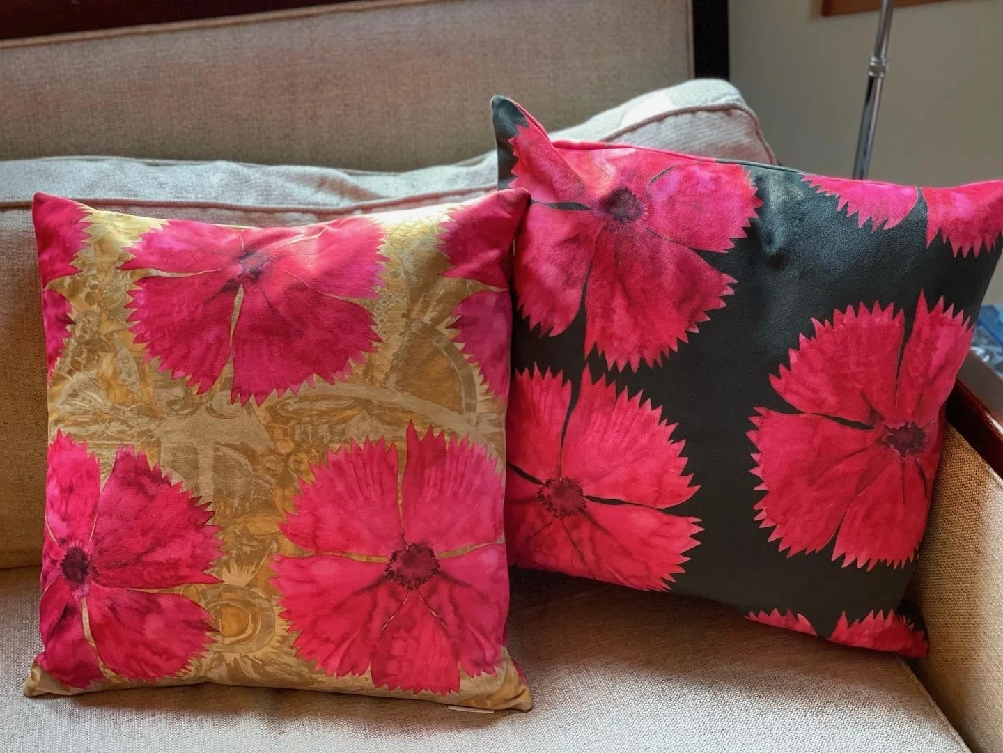 Dianthus Throw Pillows — Mim and Poppy Design, image size:1440x1081