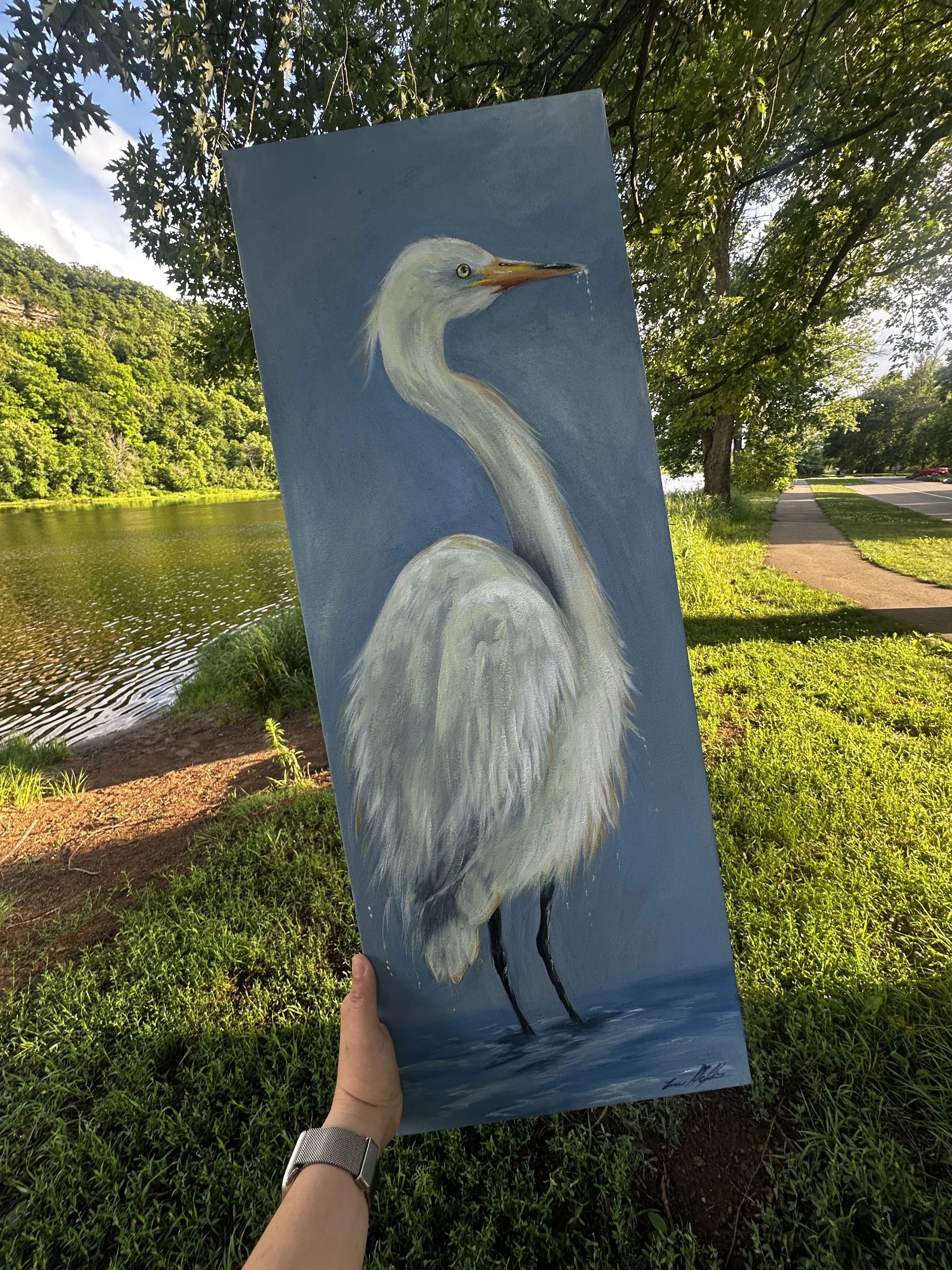 Chinese Egret - Original Acrylic
