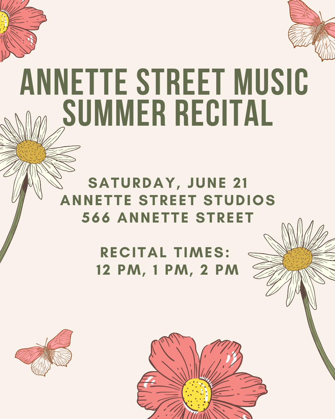 Annette Street Music offering piano, guitar, voice, drum and rock band lessons in Bloor West Village, Baby Point, High Park and Swansea.