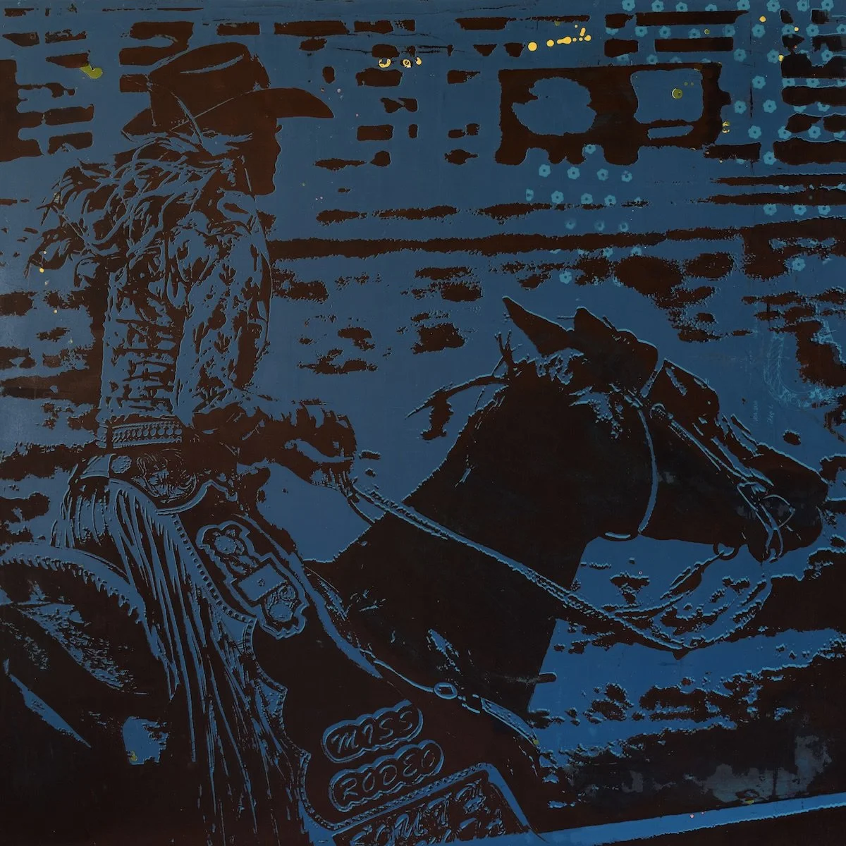 "Rodeo Nights - Denim" | 36 x 36 in | Available - Altamira Fine Art, Scottsdale AZ
