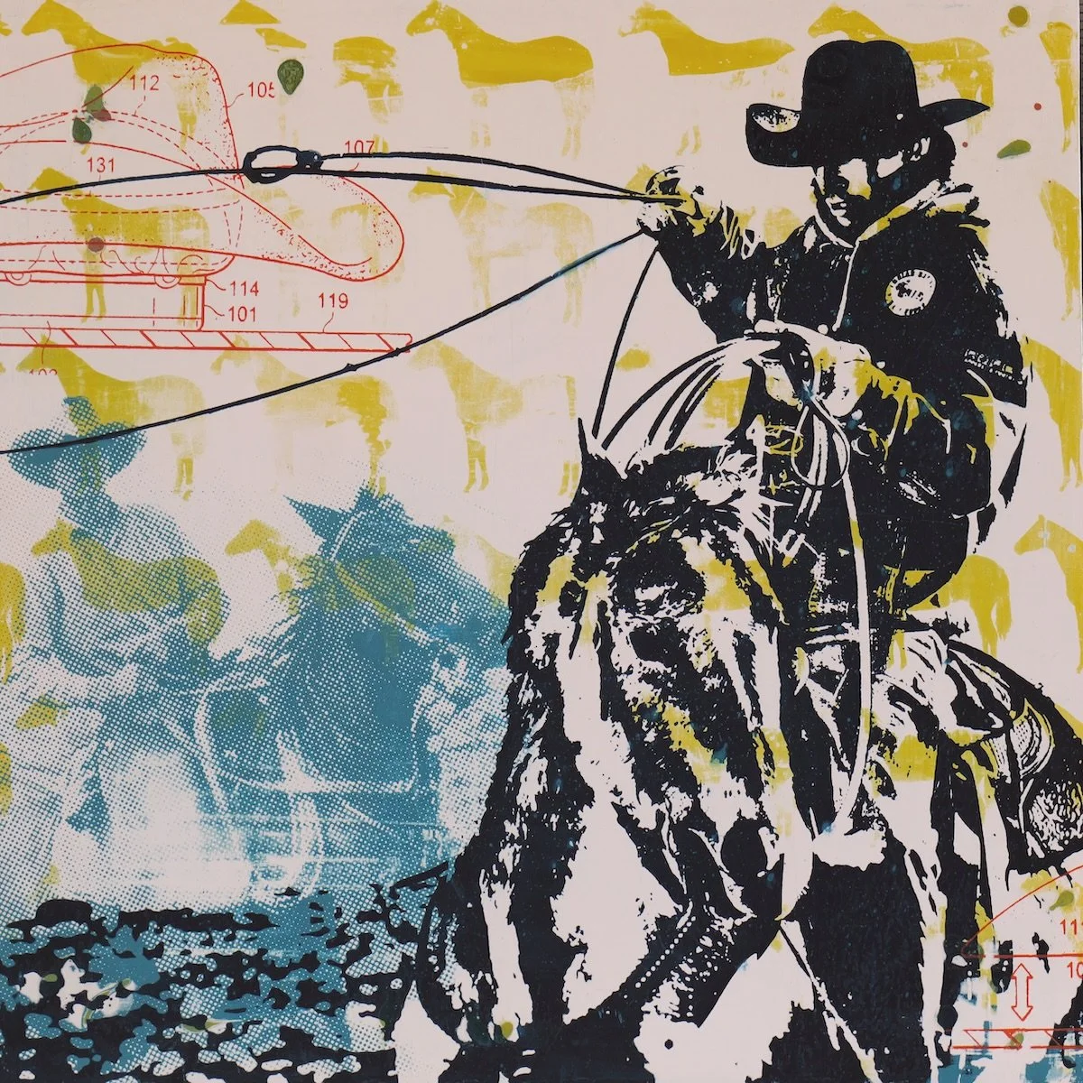 "Living in Rodeo Time III" | 16 x 16 in | Available - Altamira Fine Art, Scottsdale AZ