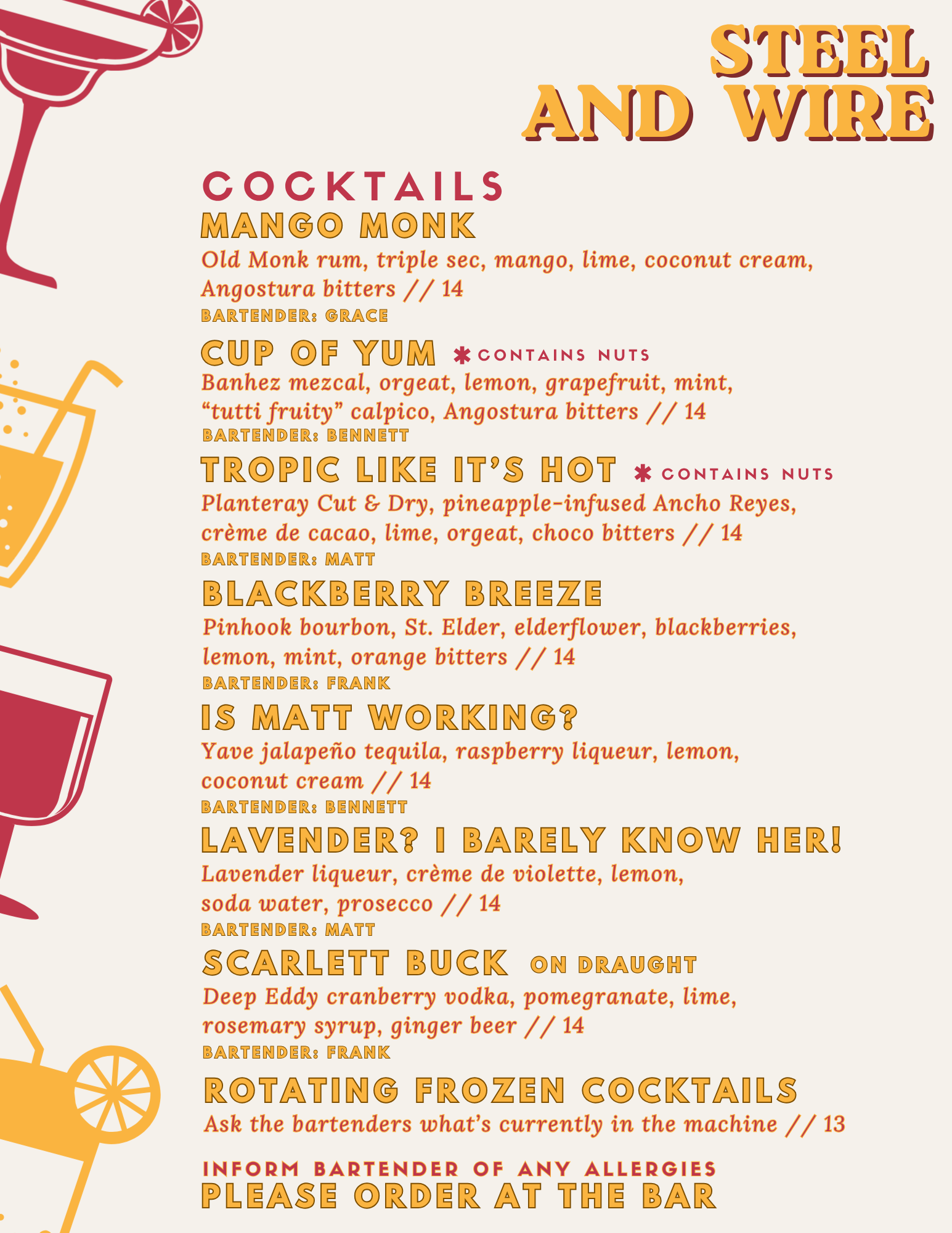 Spring 2026 Menu!