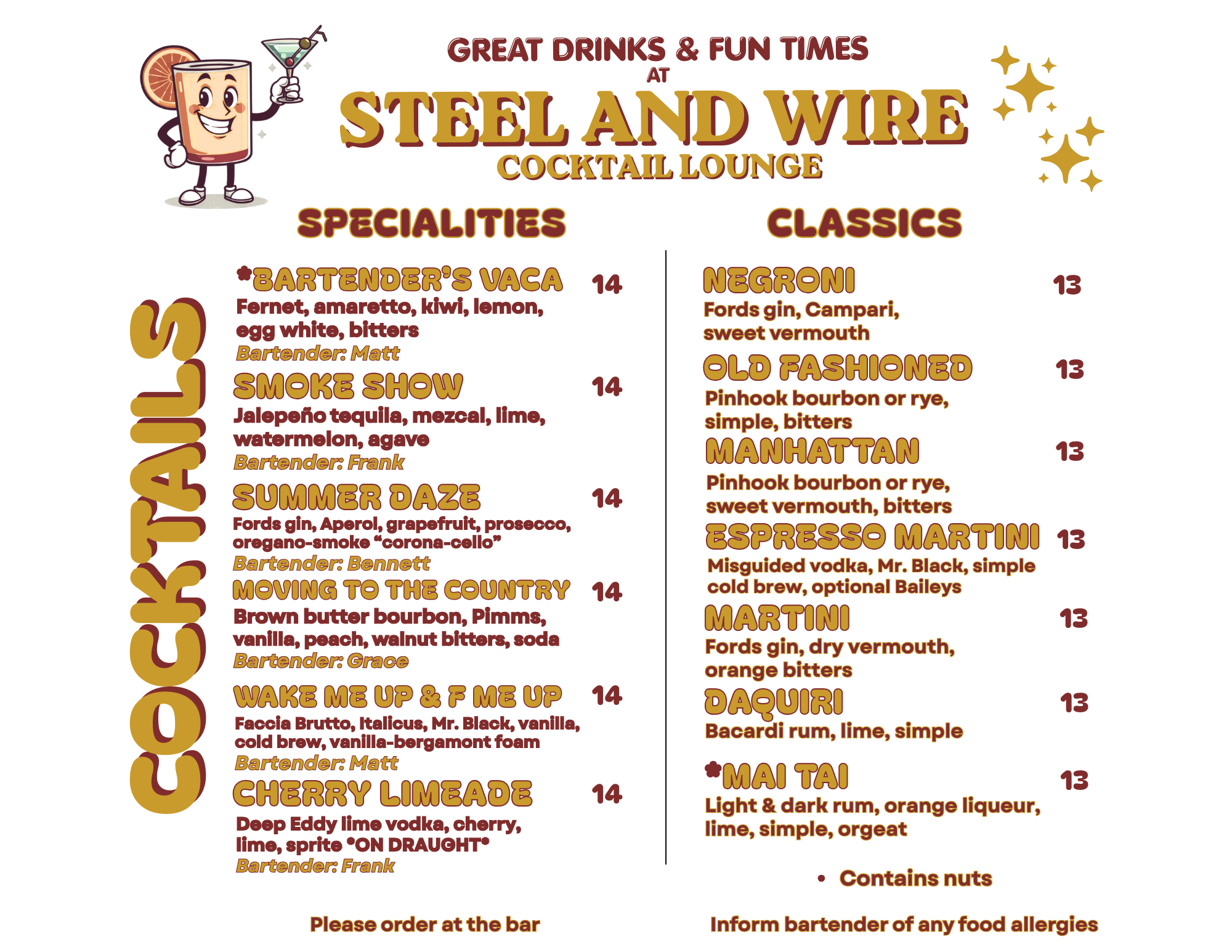 Summer 2026 Menu!