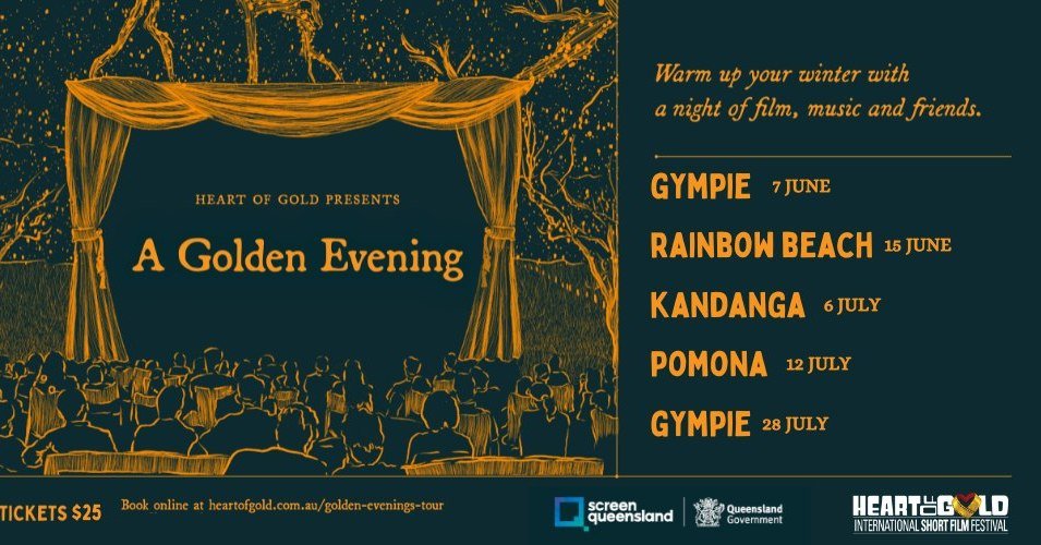 Golden Evenings are back again this year! An evening of short films and live music is
planned that is guaranteed to warm up your winter. 
Golden Evenings feature live original music by some of the best musicians our region has to offer. Then get comf