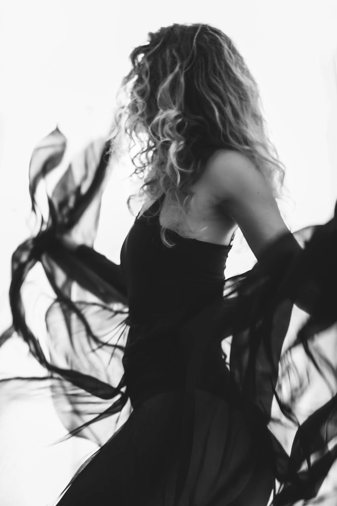 She was swinging the skirt  until we captured that moment.