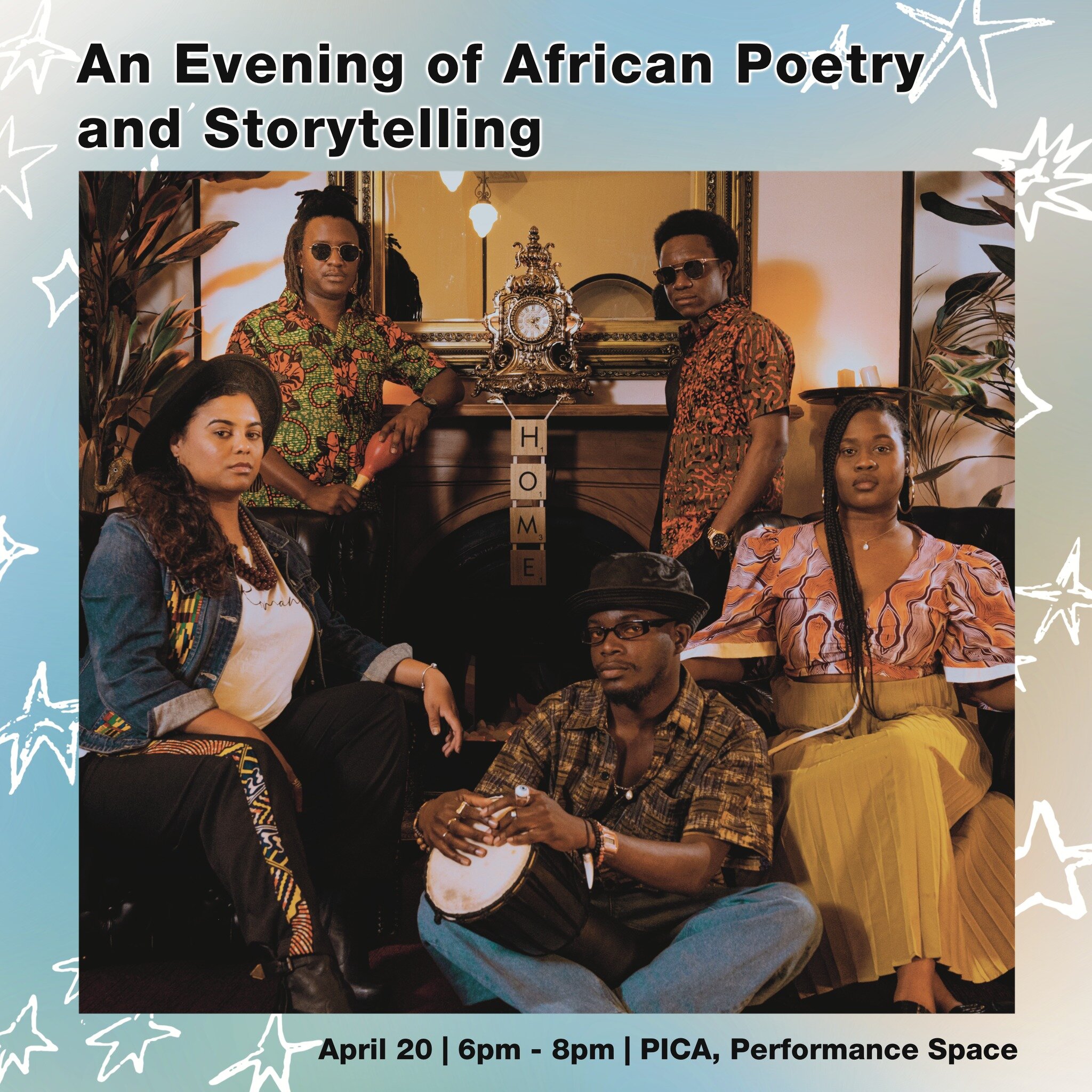 An Evening of African Poetry and Storytelling (EAPS)

EAPS is an interdisciplinary live performance show that brings together a collective of emerging African diaspora creatives. Step into the homes of @theoutsidersperth and immerse yourself in their