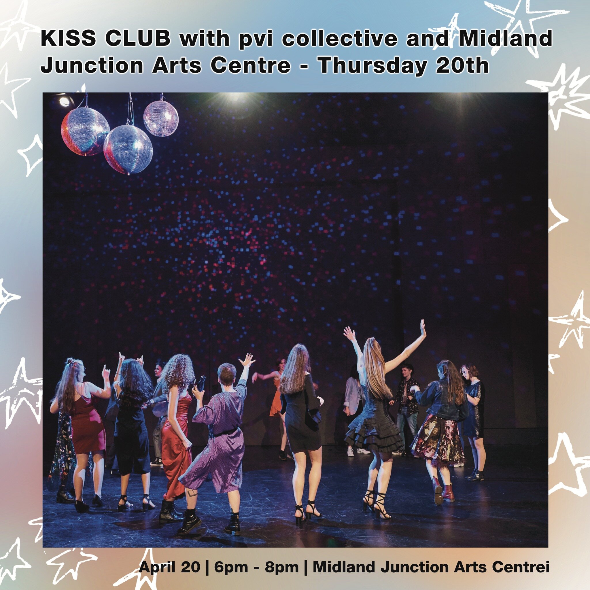 KISS Club with @pvicollective and @midlandjunctionartscentre (APRIL 20) 🌟

The KISS Club asks five artists to present 10 minutes of a work in progress to an audience, providing a chance to trial a new idea and receive immediate feedback, with you, t