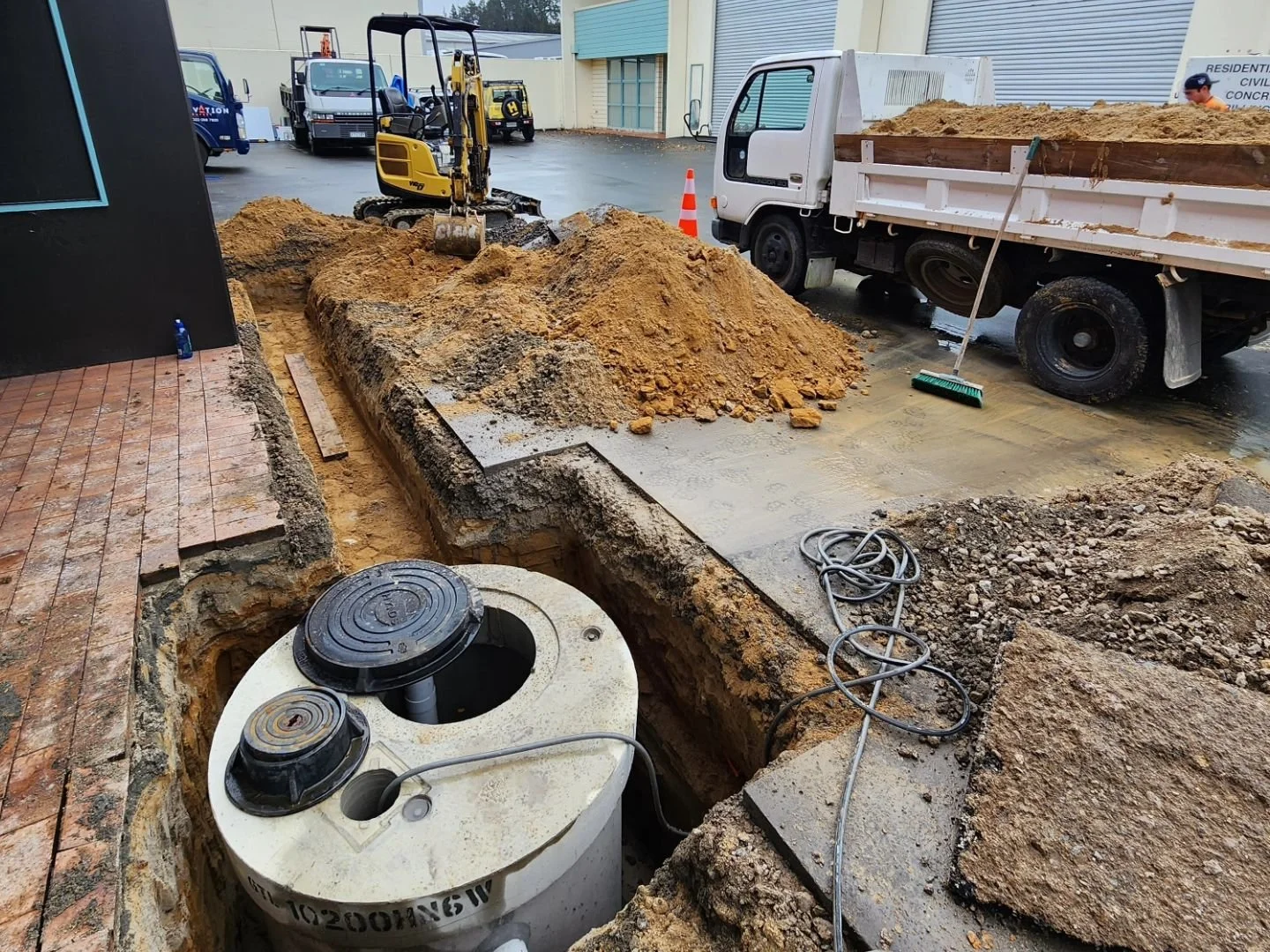 Hynds grease trap and wastewater drainage complete kicking off this small butchery project.