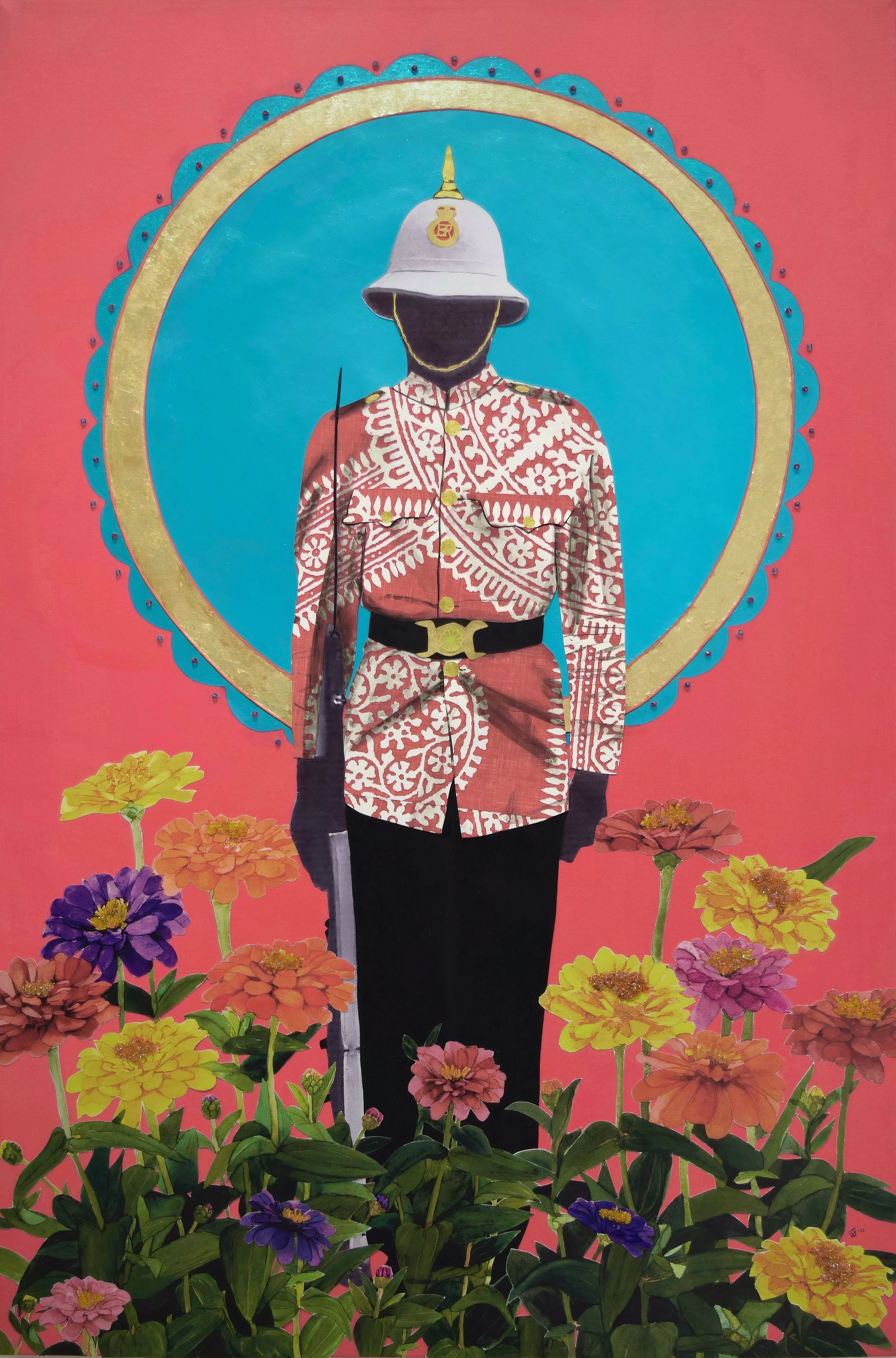 Protect to Grow II (36x24in), mixed media collage on canvas