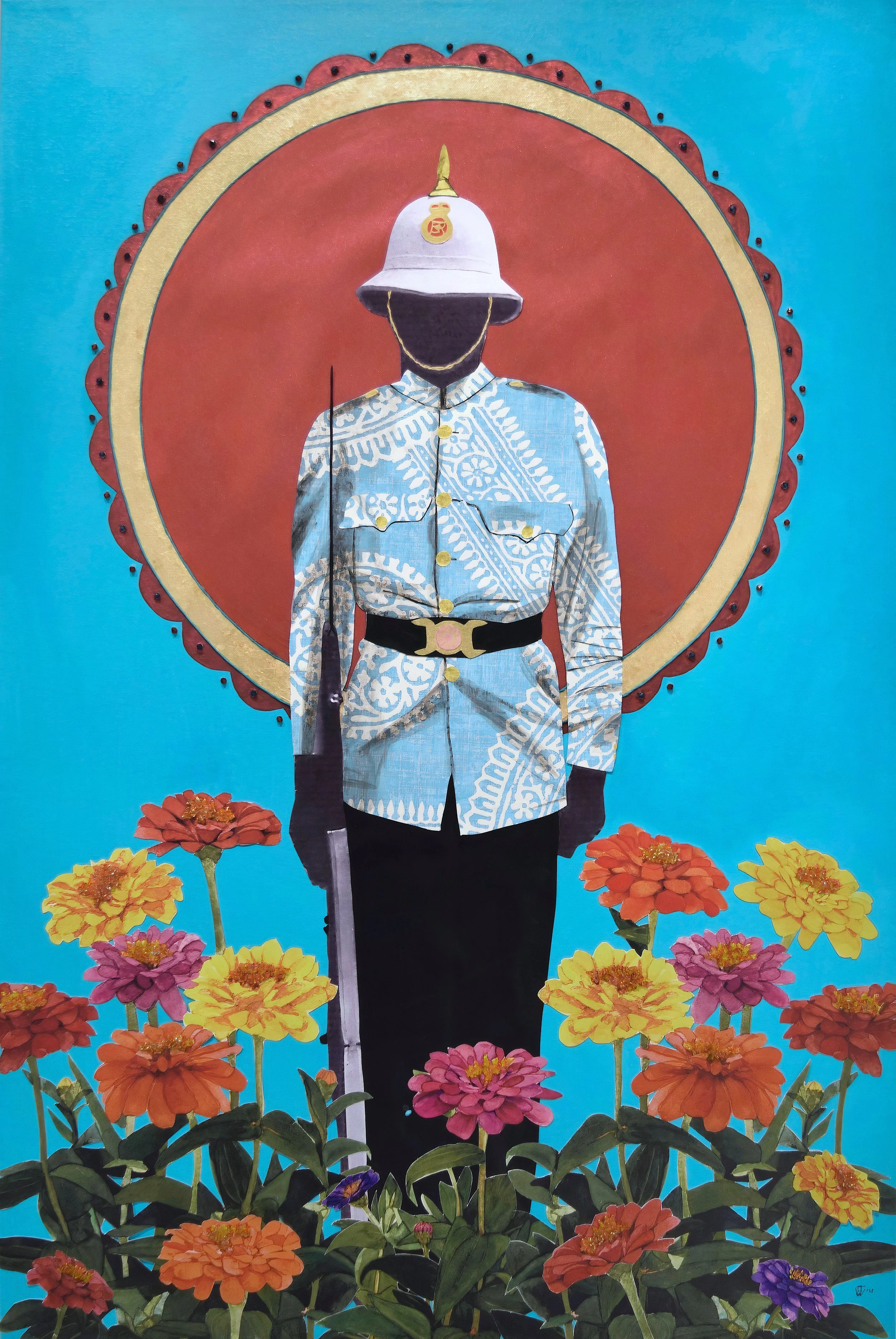 Protect to Grow IV (36x24in), mixed media collage on canvas