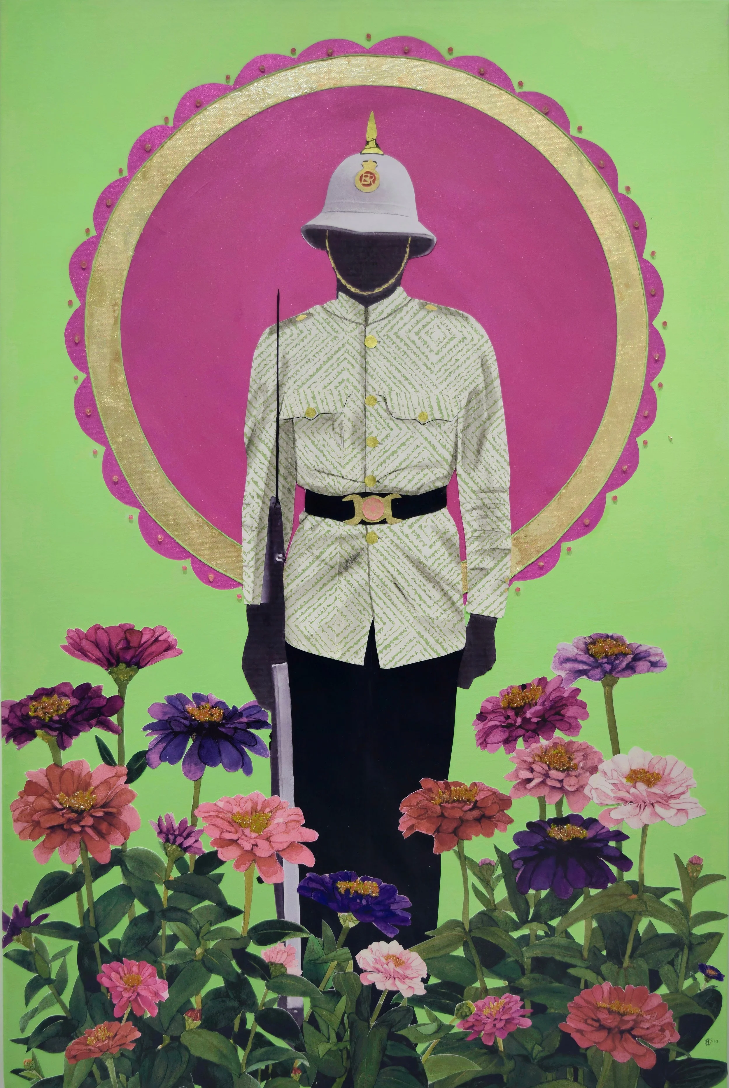 Protect to Grow III (36x24in), mixed media collage on canvas