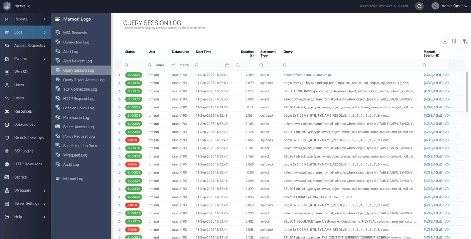 Free Database Activity Monitoring (DAM) Solution — mamori.io
