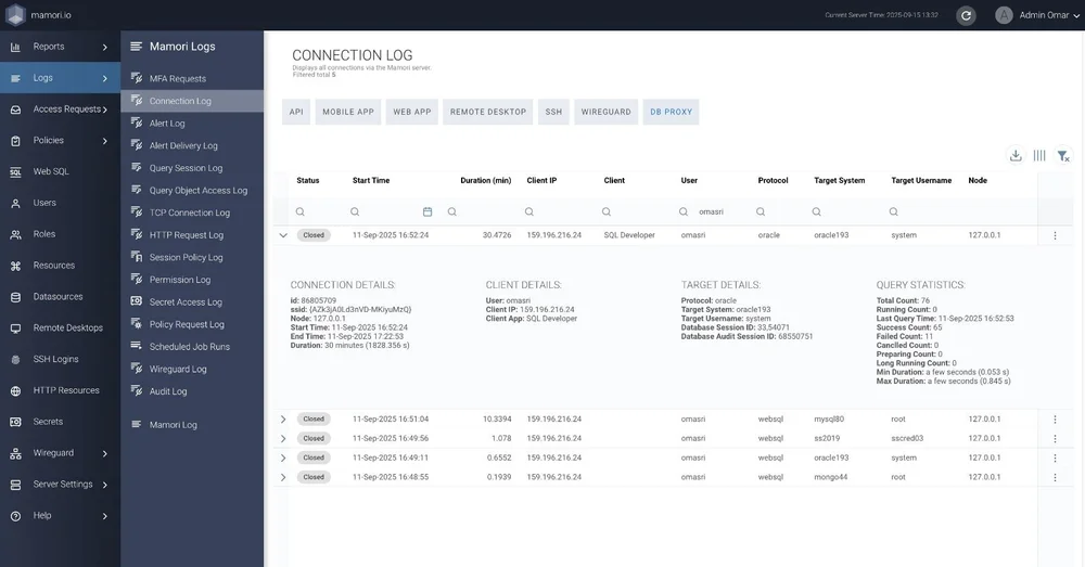 Free Database Activity Monitoring (DAM) Solution — mamori.io