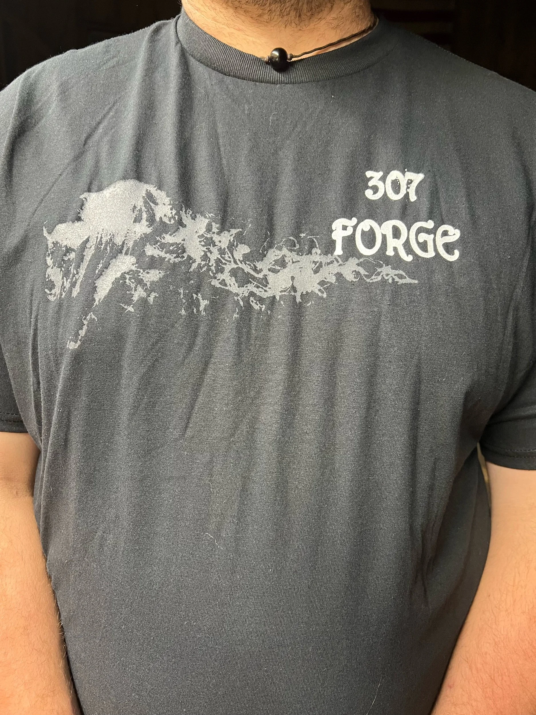 307 Forge t-shirts with flaming buffalo