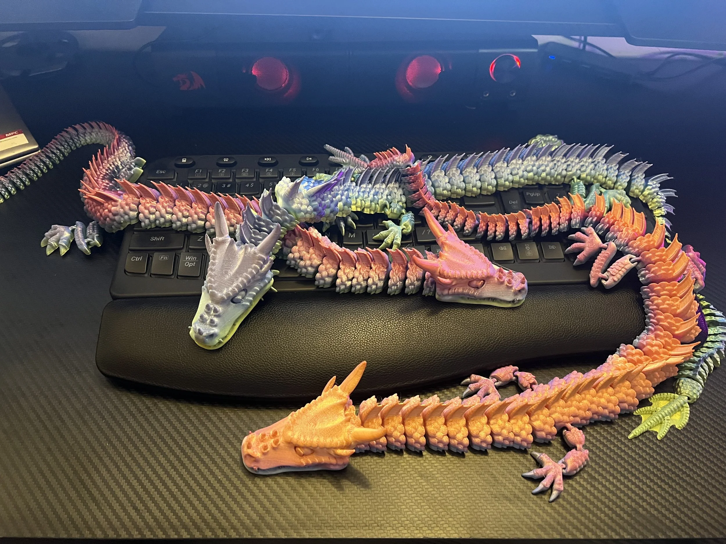 3D Printed Rainbow Dragons, 3D printing, colorful prints