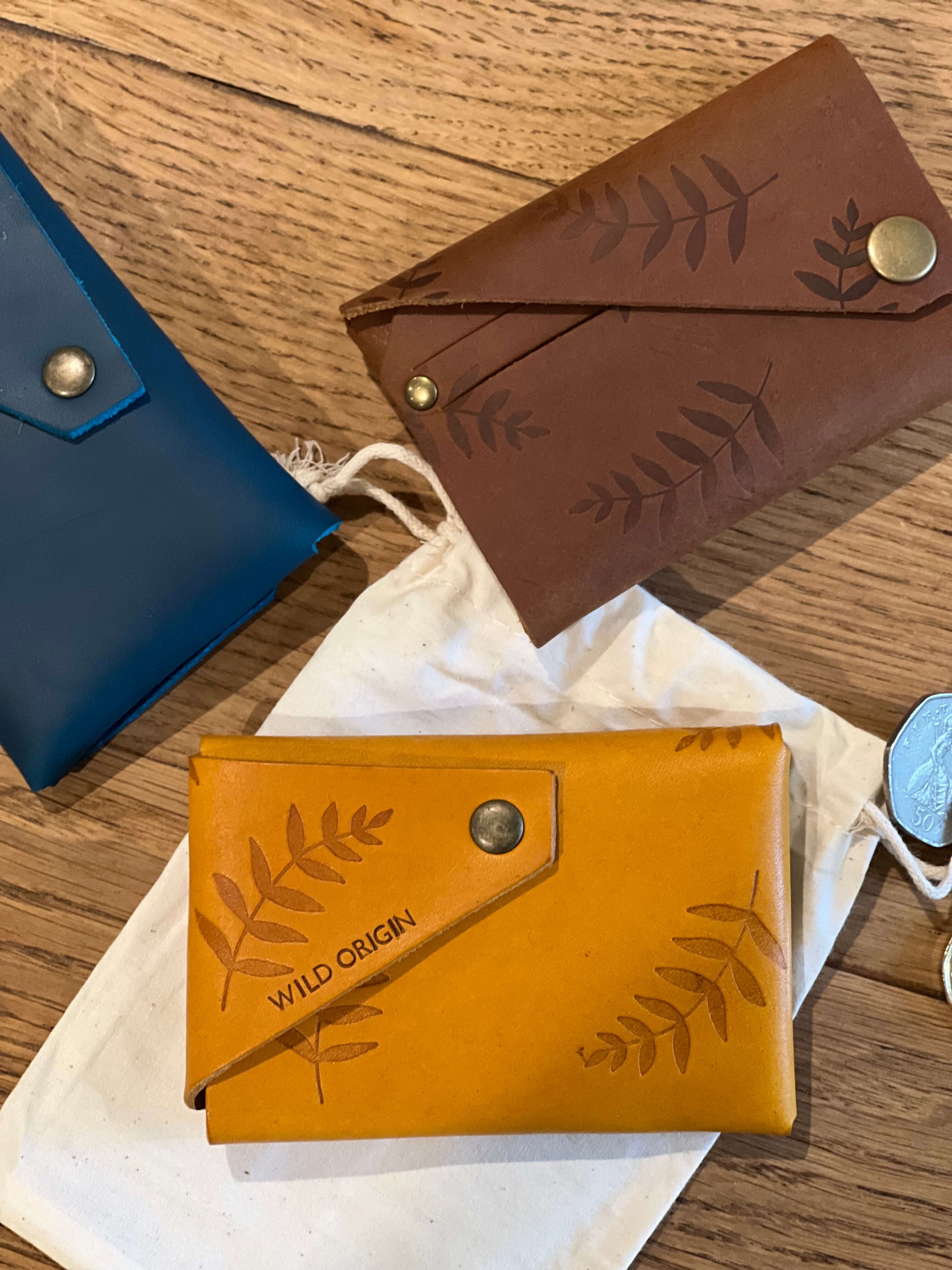 Wild Origin Leather Wallet - botanicalprintmustard 3.jpeg